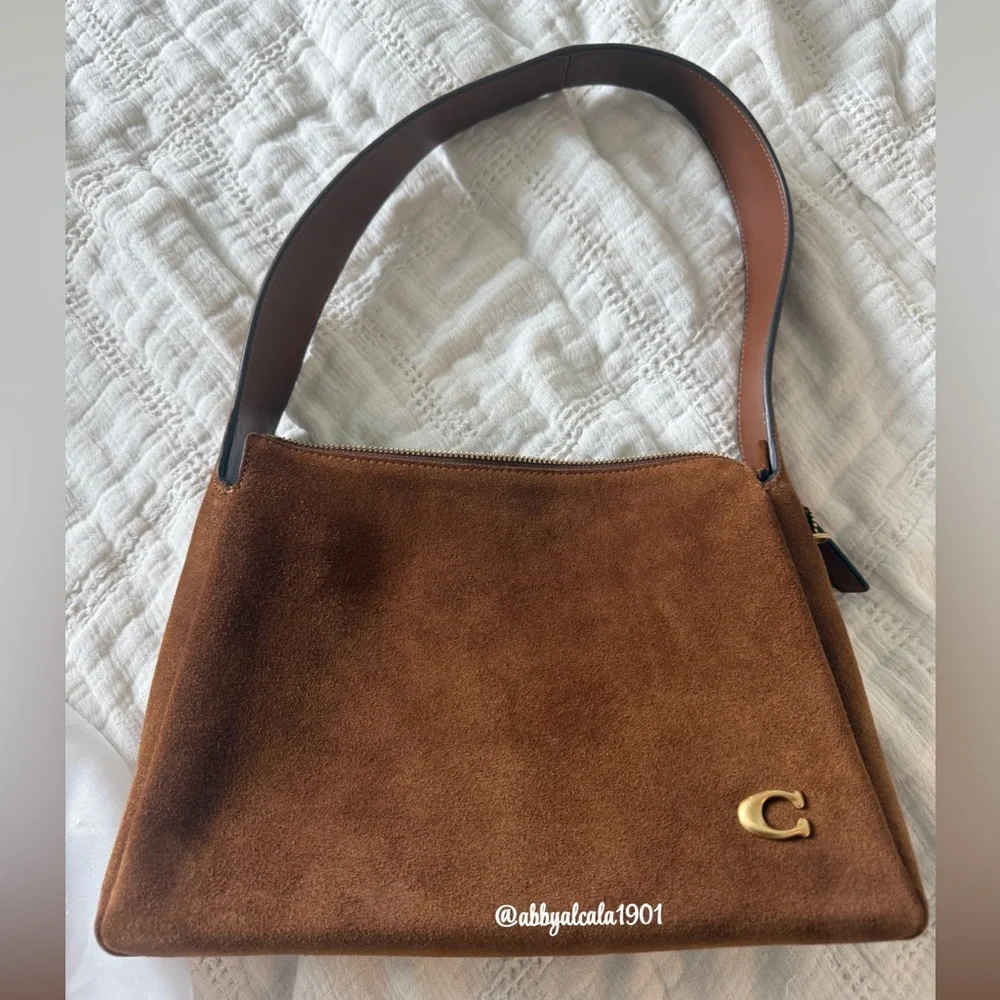 Coach Rich Brown Suede Shoulder Bag - Picture 2 of 6